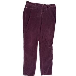 New York & Company Purple Stretch Corduroy Straight Leg Pants Size 6